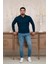 Polo Yaka Slimfit Desenli Yünlü Erkek Triko Kazak 1