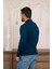 Polo Yaka Slimfit Desenli Yünlü Erkek Triko Kazak 4