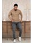 Polo Yaka Slimfit Desenli Yünlü Erkek Triko Kazak 5