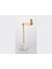 Evza Mermer Kare Asimetrik Mumluk Beeeyaz Gold 12,5*12,5*31 cm 1