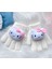 Kız Çocuk Peluş Hello Kitty Beyaz Esnek ve Yumuşak Çocuk Eldiven 1