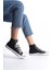 Siyah Beyaz Kadın Uzun Keten Spor Ayakkabı Günlük Sneakers Cnv6 2