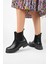 Siyah Cilt Kadın Yanı Lastikli Bot K66 2