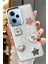 Xiaomi Redmi Note 12 Pro 5g Uyumlu 3D Taş Kurdele Kelebek Kalp Glitter Motifli Simli Sert Kapak 1