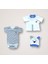 Minik Centilmen I Nakışlı %100 Cotton Antibakteriyel 10LU Zıbın Takımı Hastane Çıkışı Mavi 3