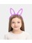LED Işıklı Peluş Pofuduk Tavşan Kulak Tavşan Taç Lila 17 x 23 cm (4886) 1