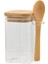 Kaşıklı Bambu Kapak Vakumlu Cam Kavanoz Borosilikat Cam 500 ml 1