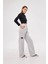 Kargo Cepli Palazzo Oversize Kesim Iki Iplik Bol Paça Eşofman Altı Pantalon - Gri 4