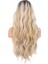 Uzun Su Dalgası Fiber Sentetik Peruk / Kumral / Bal Köpüğü Ombre ve Platin Röfleli 4