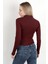 Kadın Dik Yaka Yarım Fermuarlı Uzun Kollu Body Bordo - MS0000498 3
