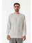 Kabartma Desenli Bisiklet Yaka Sweatshirt 1