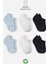 Penye Sneakers Çorap 6'lı Ekru Gri Siyah 1