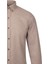 Kahverengi Slim Fit Uzun Kollu Düğmeli Yaka Pamuklu Gömlek 3