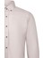 Bej Slim Fit Uzun Kollu Düğmeli Yaka Pamuklu Gömlek 3
