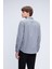 Gri Slim Fit Uzun Kol Düğmeli Yaka Flanel Gömlek 5