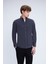 Gri Slim Fit 100% Pamuklu Düğmeli Yaka Uzun Kollu Klasik Gömlek 1
