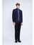 Lacivert Slim Fit Uzun Kol Düğmeli Yaka Flanel Gömlek 2