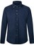 Indigo Slim Fit 100% Pamuklu Düğmeli Yaka Uzun Kollu Klasik Gömlek 1