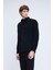 Siyah Slim Fit 100% Pamuklu Düğmeli Yaka Uzun Kollu Klasik Gömlek 3