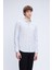 Gri Slim Fit Uzun Kollu Düğmeli Yaka Pamuklu Gömlek 1