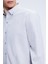 Gri Slim Fit Uzun Kollu Düğmeli Yaka Pamuklu Gömlek 4