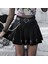 Kadınlar Casual Punk Çapraz Nakış Siyah Kemerler Yüksek Bel A-Line Koyu Gotik Harajuku Dipleri Streetweed (Yurt Dışından) 4