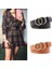 Kadın Çift Halkalı Kemer / Moda Bel Kemeri / Deri Metal Pin Tokalı Kemerler / Bayanlar Çift Daire Düğme Kemer Giymek Için Eğlence Kot Elbise (Yurt Dışından) 1