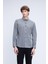 Gri Slim Fit Uzun Kollu Düğmeli Yaka Pamuklu Gömlek 1