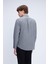 Gri Slim Fit Uzun Kollu Düğmeli Yaka Pamuklu Gömlek 5