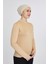 Manolyaşal Hafif Uzun Kollu Balıkçı Yakalı Organik Kadın Body - Koyu Bej - L-XL 3
