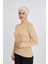 Manolyaşal Hafif Uzun Kollu Balıkçı Yakalı Organik Kadın Body - Koyu Bej - L-XL 4