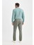 Regular Fit Normal Kesim Yazlık Düz Paça Chino Kanvas Pantolon Haki 5