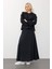 Oversize Premium Kumaş Sweat Etekli Takım Füme 7011-TK 1