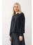 Oversize Premium Kumaş Sweat Etekli Takım Füme 7011-TK 2