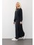 Oversize Premium Kumaş Sweat Etekli Takım Füme 7011-TK 4