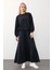 Oversize Premium Kumaş Sweat Etekli Takım Füme 7011-TK 5