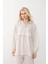 Kapüşonlu Taş Bezeli Premium Kumaş Sweat Pantolon Takım Krem 7984-TK 1