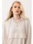 Kapüşonlu Taş Bezeli Premium Kumaş Sweat Pantolon Takım Krem 7984-TK 3