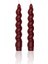 Burgu Şamdan Mumu 2li Set Bordo 17 cm 1