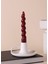 Burgu Şamdan Mumu 2li Set Bordo 17 cm 2