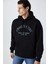 Wulf Erkek Organik Kumaşlı Içi Polarlı Yumuşacık Kanguru Cepli Kapüşonlu Siyah Sweatshirt 3