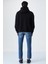 Wulf Erkek Organik Kumaşlı Içi Polarlı Yumuşacık Kanguru Cepli Kapüşonlu Siyah Sweatshirt 6