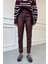 Kaplamalı Boyfit Jean- Bordo 5
