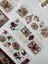 Bordo Çiçek Desenli Altın Yaldızlı Şeffaf Pet Sticker/çıkartma/bullet Journal 5