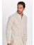 Erkek Slim Fit Dar Kesim Uzun Kollu Keten Premium Seri Düğmeli Yaka Spor Bej gömlek 1