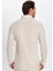 Erkek Slim Fit Dar Kesim Uzun Kollu Keten Premium Seri Düğmeli Yaka Spor Bej gömlek 5