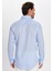 Erkek Slim Fit Dar Kesim Uzun Kollu Keten Premium Seri Düğmeli Yaka Spor Mavi Gömlek 4