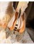 Lady Princess Gümüş Nude Şeffaf Kristal Fiyonk Taşlı Stiletto 9cm Topuklu Düğün Nişan Abiye Ayakkabı 3