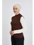 Manolyaşal Kolsuz Balıkçı Yakalı Organik Kadın Body - Çikolata -L-XL 4
