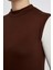 Manolyaşal Kolsuz Balıkçı Yakalı Organik Kadın Body - Çikolata -L-XL 5
